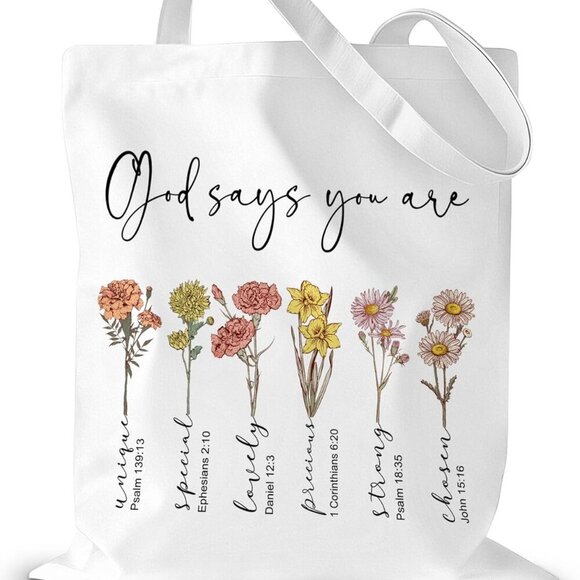 Brand New Christian Tote Bag 16x13 God Says You Are Canvas - Picture 1 of 7